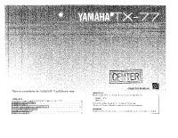 Yamaha TX-77 - Owners Manual